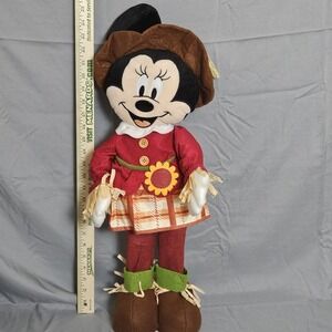 Disney Minnie Mouse Fall‎ Scarecrow Decor 25" Plush Halloween Autumn Figure